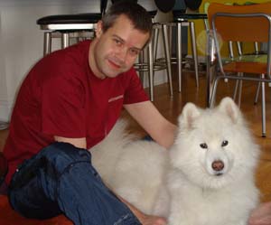 Mike Raffety with his Samoyed dog Buffy